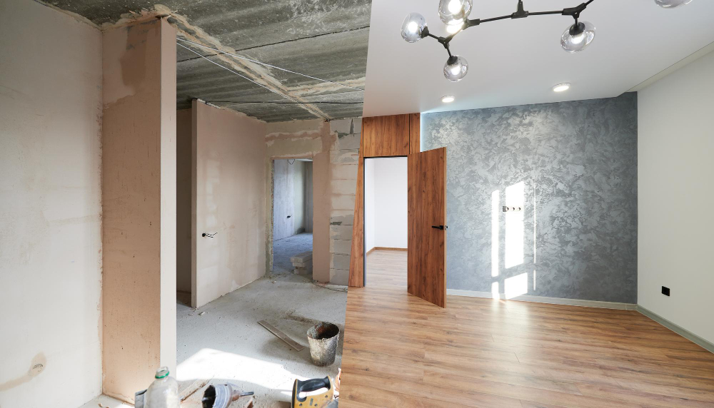 Innenausbau und Entkernung in Wien - Wohnung vor und nach der Entkernung